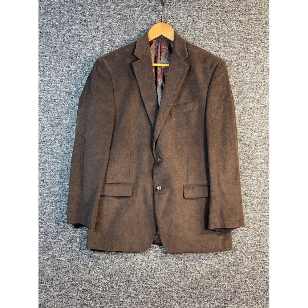Lauren Ralph Lauren Mens Brown Corduroy Blazer Paisley Lining 2-Button Jacket